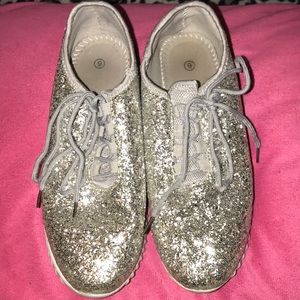 Silver sparkle sneakers